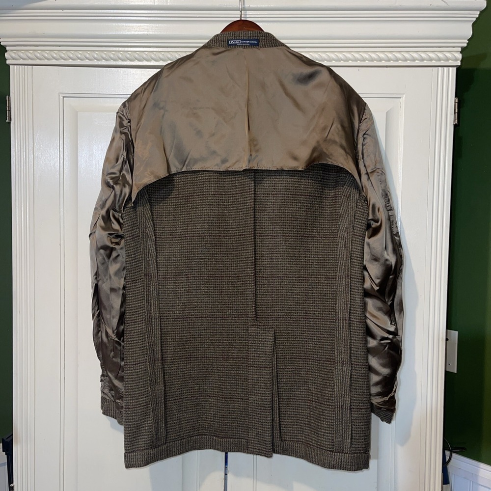 Polo Ralph Lauren Blazer Men 44R Brown Alpaca Wool Leather Knot Buttons Jacket - Picture 11 of 13